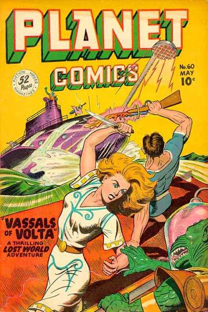 No 60 May 10c - 52 Pages - Ship - Water - Vassals Of Volta A Thrilling Lost World Adventure Planet Comics 60 - No 60 May 10c - 52 Pages - Ship - Water - Vassals Of Volta A Thrilling Lost World Adventure