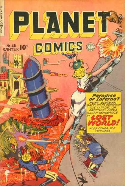 Lost World - Woman - Gun - Dinosaur - Fighting Planet Comics 63 - Lost World - Woman - Gun - Dinosaur - Fighting