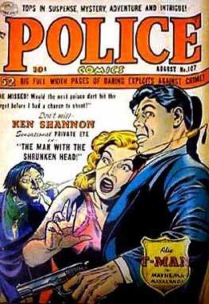 Police Comics 107 - Dart - Gun - Blonde Hair - Badge - T Mac