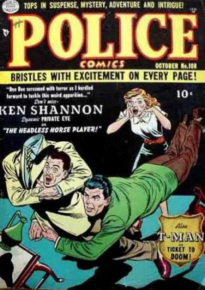 Police Comics 108 - Private Eye - Mystery - Suspense - Intrigue - Headless Man