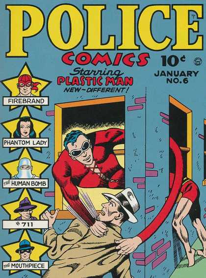 Police Comics 6 - Firebrand - Phantom Lady - 711 - The Human Bomb - The Mouthpiece