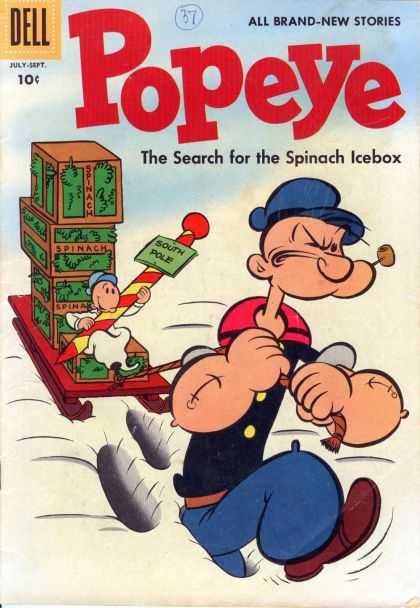 Popeye 37 - Olive Oyl - Wimpy - Sailor - The Seach For The Spinach Icebox - Cartoons