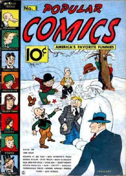 Popular Comics 1 - Snow - Hat - 10 Cents - Snowman - Snowball
