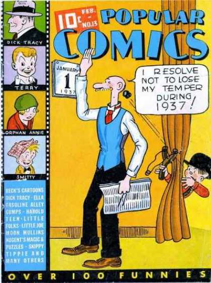 Popular Comics 13 - Dick Tracy - Terry - Lorphan Annie - Smitty - Over 100 Funnies