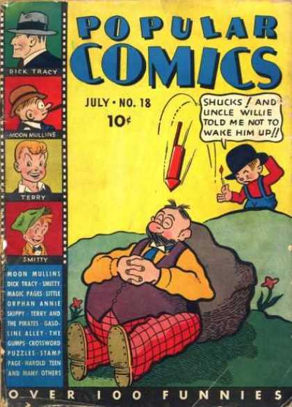 Popular Comics 18 - Comic Strips - Dick Tracy - Moon Mullins - Uncle Willie - Smitty