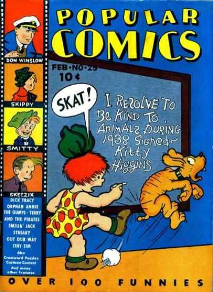 Popular Comics 25 - I Resolve To Be Kind To Animals - Don Winslow - Skippy - Kitty Higgins - Orphan Annie