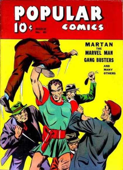 Popular Comics 49 - Battle - Martan - The Marvel Man - Gang Busters - Costume