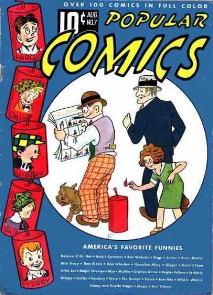 Popular Comics 7 - Dynamite - Newspaper - Dog - Little Girl - Suit