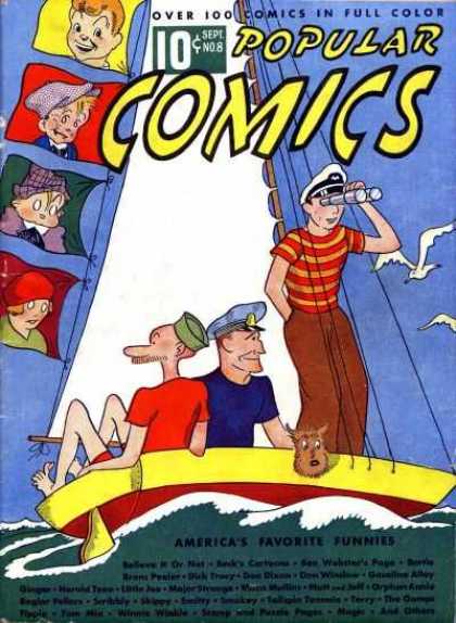 Popular Comics 8 - Full Color - Over - Americas Favorite Funnies - Sailor - Boat