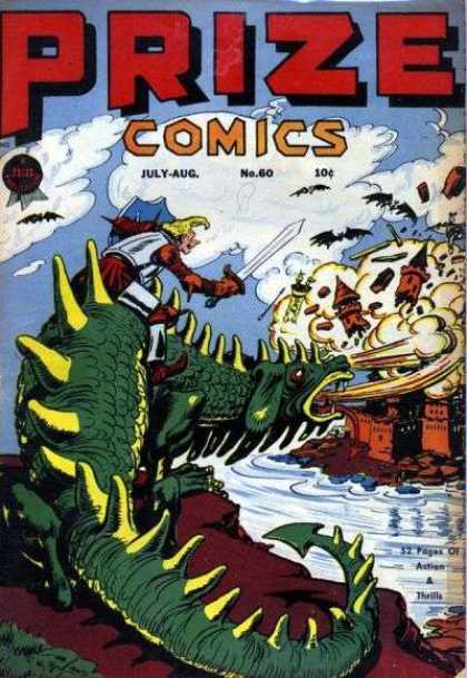 Prize Comics 60 - Dragon - Knight - Castle - Bats - Sword