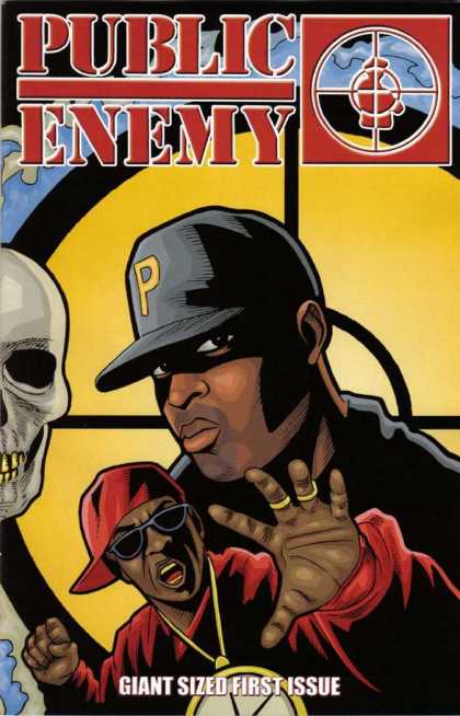 Public Enemy 1 - First Issue - Skull - Baseball Cap - Gold Clock Necklace - Cross Hair