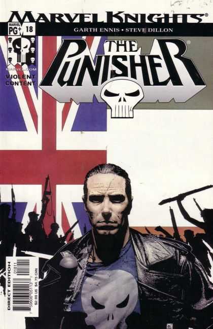 Punisher (2000) 18 - Guns - Leather Jacket - Skull - British Flag - Marvel Knights