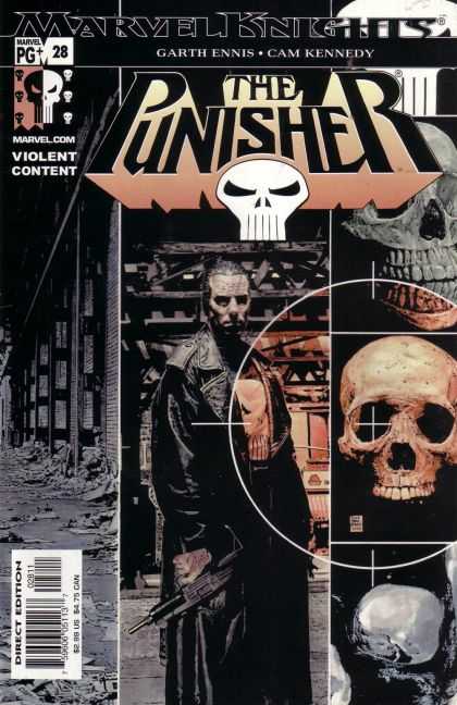 Punisher (2000) 28 - Skull - Violent - Marvel - Black Coat - Bullseye
