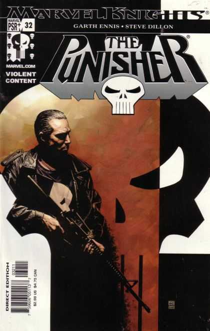 Punisher (2000) 32 - Marvel Knights - Violent Content - Skull - Gun - Man