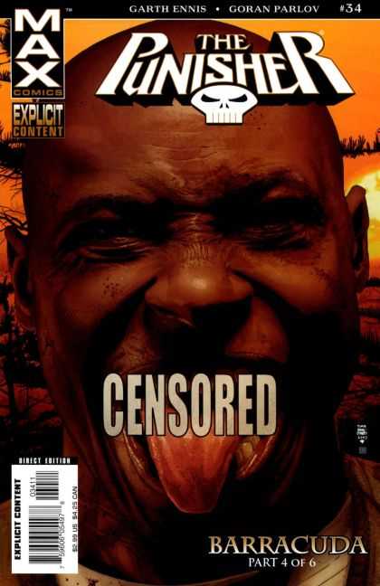 Punisher (2004) 34 - Garth Ennis - Goran Parlov - Censored - Tongue - Barracuda - Tim Bradstreet