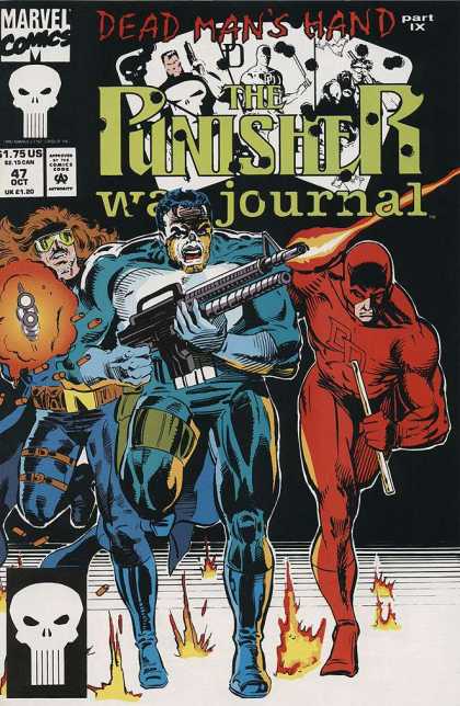 Punisher War Journal 47 - Dead Mans Hand - Punisher - Dare Devil - Machine Gun - Skull - John Romita