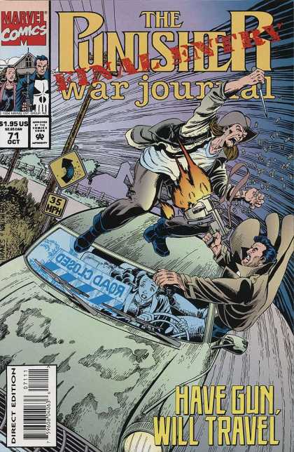 Punisher - Guns - Cowboy - Road Closed - Car Punisher War Journal 71 - Punisher - Guns - Cowboy - Road Closed - Car