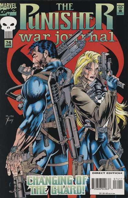 Punisher War Journal 74 - Guns - Gear - Straps - Man - Blond Woman