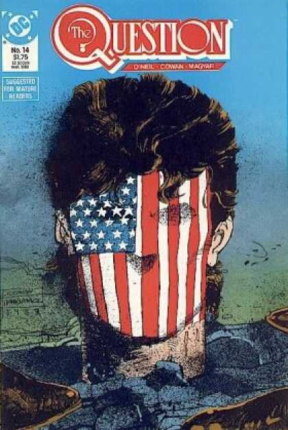 Question 14 - Man - Flag - America - Hair - Face - Bill Sienkiewicz, Denys Cowan
