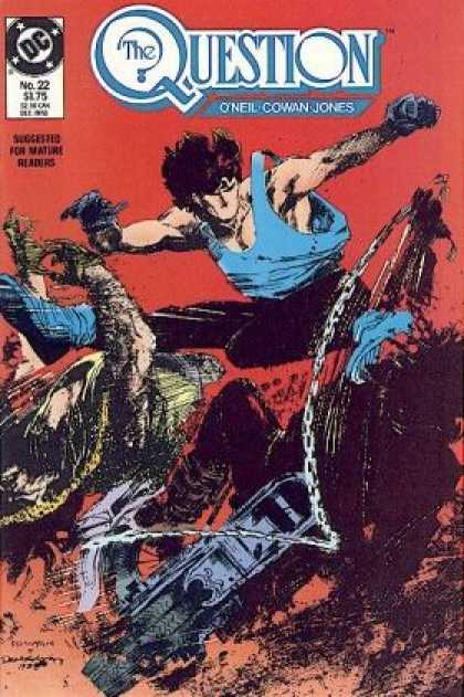 Question 22 - Battle - Cowan Jones - Chain - Blue Boots - Black Hair - Bill Sienkiewicz, Denys Cowan