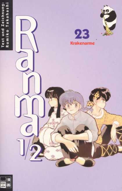 Ranma 1/2 23 - 23 Krakenarme - Rumiko Takahashi - Teens Sitting On Ground - Panda - Yellow Shirt