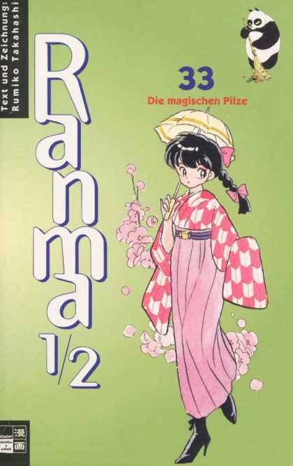 Ranma 1/2 33 - Female Ranma - Sweeping Panda - Umbrella - Pink Outfit - 33