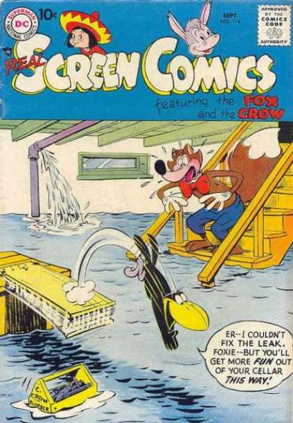 Real Screen Comics 114 - Flood - Basement - Fox - Pipes - Stairs