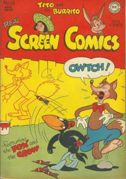 Real Screen Comics 13 - Darts - Fence - Fox - Crow - Red Paint