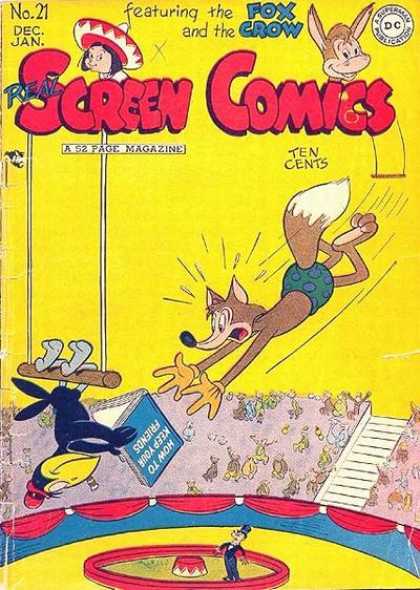 Real Screen Comics 21 - Fox - Crow - Book - Donkey - Circus