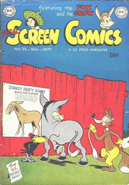 Real Screen Comics 25 - Fox - Crow - Green Sombrero - Donkey - Red Fence