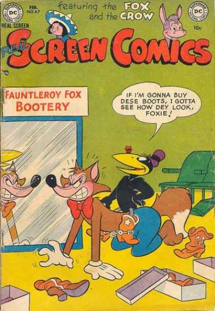 Real Screen Comics 47 - Fox And Crow - Animal Characters - Boots - Humor Cartoons - Birds