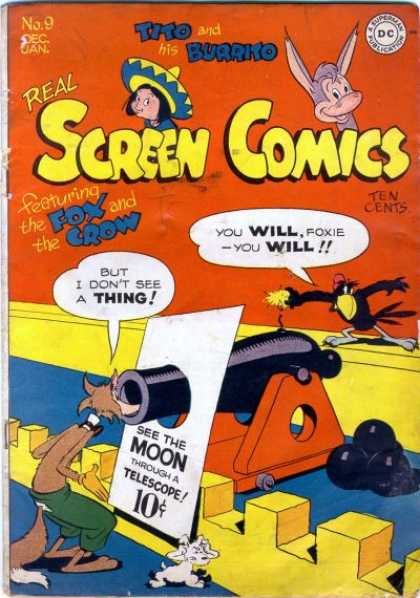 Real Screen Comics 9 - Tito - Burrito - Donkey - Cannon - Fox And Crow