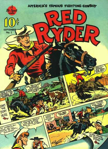 Red Ryder Comics 1 - Comics - Western - Cowboy - Horse - Fred Harman