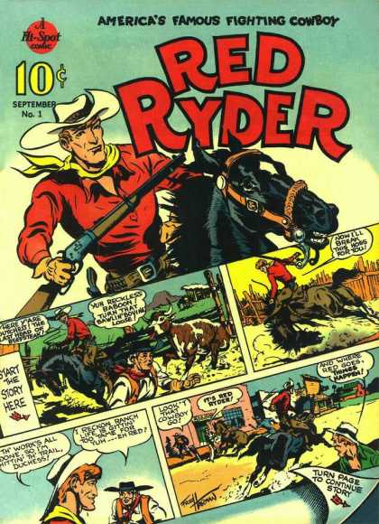 Red Ryder Comics 1 - Comics - Western - Cowboy - Horse - Fred Harman