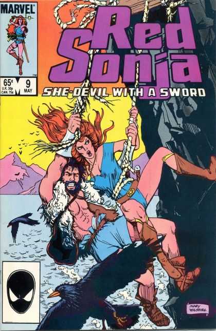 Red Sonja (1983) 9 - Barbarian - Black Birds - Rope - Climbing - Sea