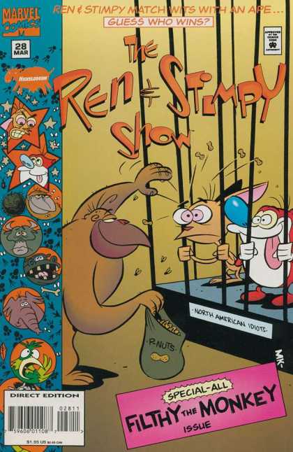 Ren & Stimpy Show 28 - Behind Bars - Ape - Throwing Peanuts - Zoo - Role Reversal