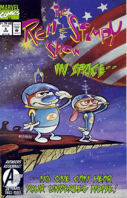 Ren & Stimpy Show 5 - In Space - Marvel - American Flag - Spacesuit - Dog