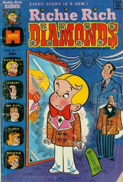Richie Rich Diamonds 11 - Mirror - Diamond-studded Jacket - Cadbury - Harvey Comics - 20 Cents