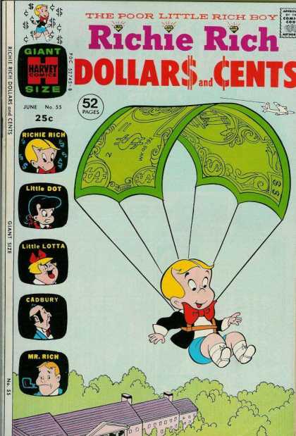 Richie Rich: Dollars & Cents 55 - Parachute - Little Dot - Little Lotta - Cadbury - Mr Rich
