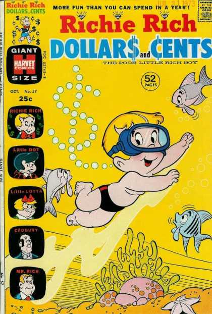 Richie Rich: Dollars & Cents 57 - Baby - Fishes - Underwater - Diving - The Poor Little Rich Boy