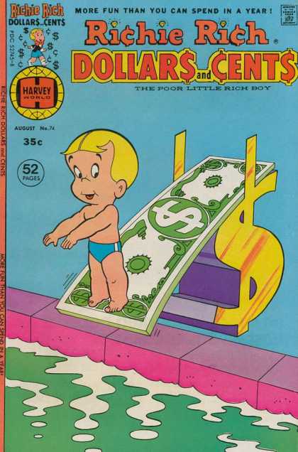 Richie Rich: Dollars & Cents 74 - More Fun - Approved By The Comics Code - Money - Boy - Water
