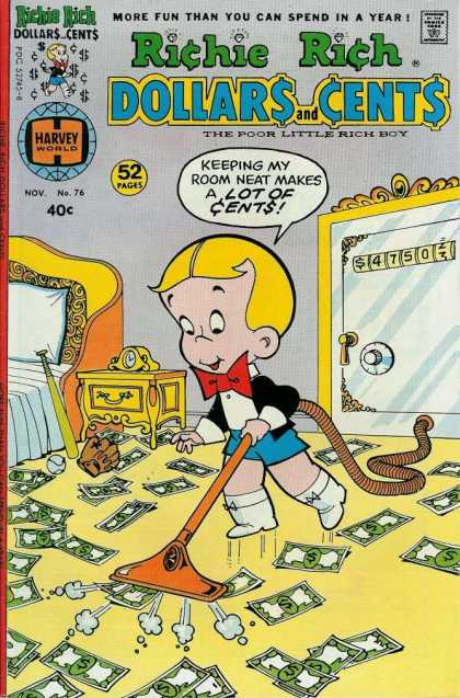 Richie Rich: Dollars & Cents 76 - Vaccuum - Money - Clock - Baseball Glove - Safe