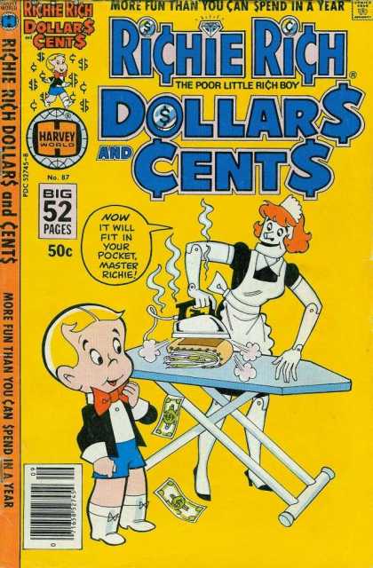 Richie Rich: Dollars & Cents 87 - Iron - Ronna Ironing - Wallet Full Of Money - Steam - Ironing Board