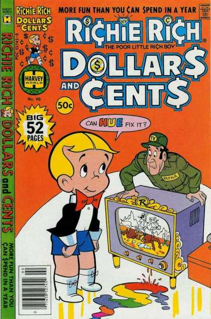 Richie Rich: Dollars & Cents 90 - Colors - Money - Tv - Tv Repair Man - Blond Kid