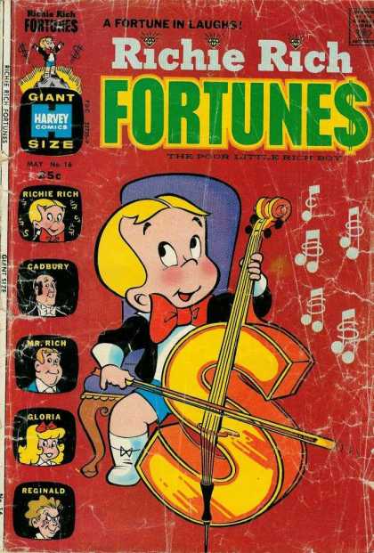 Richie Rich Fortunes 16 - Kid - Money - Dollar - Cello - Music