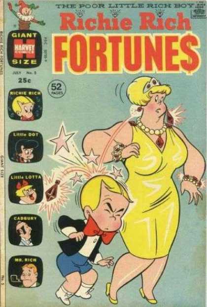 Richie Rich Fortunes 5 - Yellow Dress - Necklace - Stars - Richie Rich - Poor