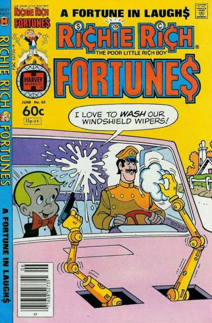 Richie Rich Fortunes 62 - Laughs - Windshield Wipers - Driving - Water Gun - Wash