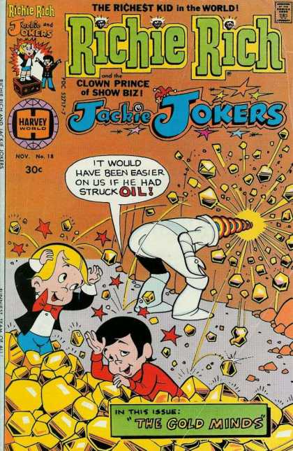 Richie Rich & Jackie Jokers 18 - Approved By The Comics Code - Richest Kid - Oil - Robot - Gold Minds