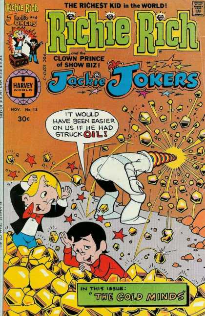 Richie Rich & Jackie Jokers 18 - Approved By The Comics Code - Richest Kid - Oil - Robot - Gold Minds