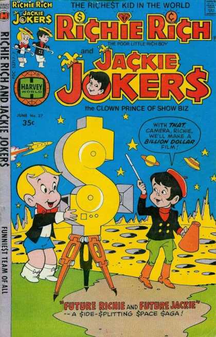 Richie Rich & Jackie Jokers 27 - Harvey World - Speech Bubble - Dollar Sign - Rocket - Moon